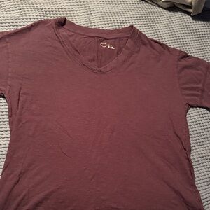 aerie Short-Sleeve V-Neck Tee in Plum